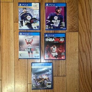PS4 set of 5 games. In good working order